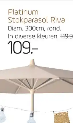 Coppelmans Platinum Stokparasol Riva aanbieding