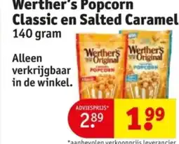 Kruidvat Werther's popcorn classic en salted caramel aanbieding