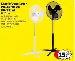 Kruidvat Statiefventilator PD-4970E en PD-3814E aanbieding