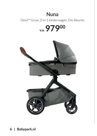 Babypark Nuna Demi Grow, 2-in-1 kinderwagen. Div. kleuren aanbieding