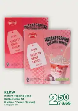 Amazing Oriëntal KLKW Instant Popping Boba Bubble Drink Kit (Lychee / Peach Flavour) aanbieding