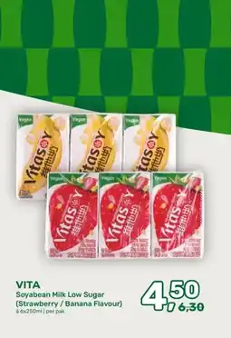 Amazing Oriëntal VITA Soyabean Milk Low Sugar (Strawberry/Banana Flavour) aanbieding