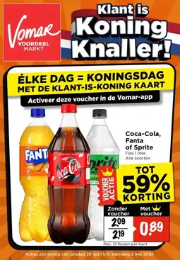 Vomar Voordeelmarkt Coca-Cola, Fanta of Sprite aanbieding