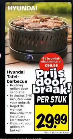 Vomar Voordeelmarkt Hyundai Tafel- barbecue aanbieding