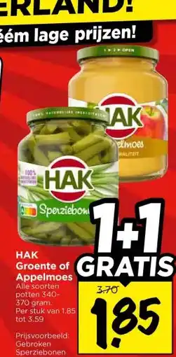 Vomar Voordeelmarkt HAK Groente of Appelmoes aanbieding