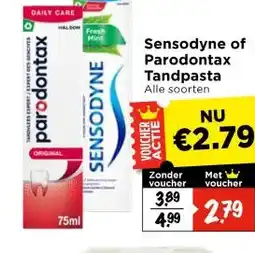 Vomar Voordeelmarkt Sensodyne of Parodontax Tandpasta aanbieding