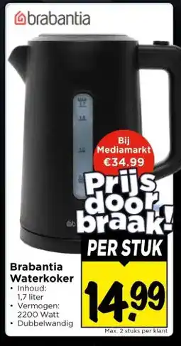 Vomar Voordeelmarkt Brabantia Waterkoker aanbieding