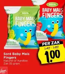 Vomar Voordeelmarkt Soré Baby Mais Fingers aanbieding
