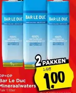 Vomar Voordeelmarkt Bar Le Duc Mineraalwaters aanbieding