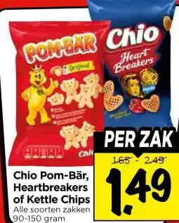 Vomar Voordeelmarkt Chio Pom-Bär, Heartbreakers of Kettle Chips aanbieding