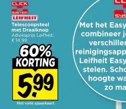 Vomar Voordeelmarkt LEIFHEIT Telescoopsteel met Draaiknop aanbieding