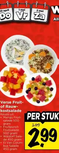 Vomar Voordeelmarkt Verse Fruit- of Rauw- kostsalade aanbieding