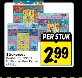 Vomar Voordeelmarkt Stickerset aanbieding