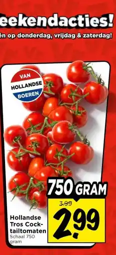 Vomar Voordeelmarkt Hollandse Tros Cock- tailtomaten aanbieding