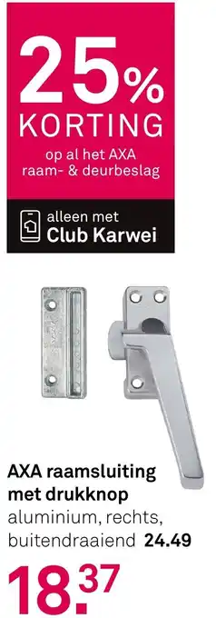 Karwei Axa raamsluiting met drukknop aanbieding