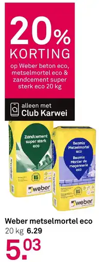 Karwei Weber Metselmortel Eco aanbieding