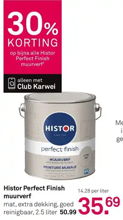 Karwei Histor Perfect Finish Muurverf aanbieding