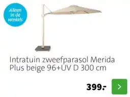 Intratuin Intratuin zweefparasol Merida Plus beige 96+UV D aanbieding