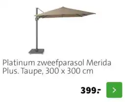 Intratuin Platinum zweefparasol Merida Plus. Taupe aanbieding