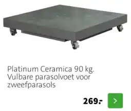 Intratuin Platinum Ceramica 90 kg. Vulbare parasolvoet voor zweefparasols aanbieding