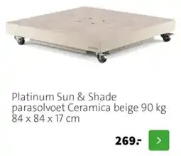 Intratuin Platinum Sun & Shade parasolvoet Ceramica beige aanbieding