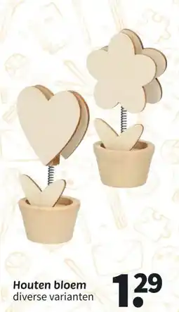 Wibra Houten bloem aanbieding