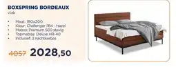 TotaalBED BOXSPRING BORDEAUX aanbieding