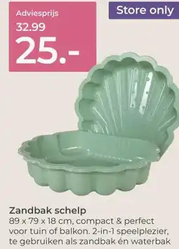 Prenatal Zandbak schelp aanbieding