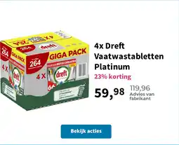 Plein.nl 4x Dreft Vaatwastabletten Platinum aanbieding