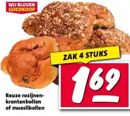 Nettorama Reuze rozijnen- krentenbollen of mueslibollen aanbieding