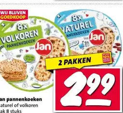 Nettorama Jan pannenkoeken naturel of volkoren aanbieding