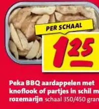 Nettorama Peka BBQ aardappelen met knoflook of partjes in schil met rozemarijn schaal aanbieding