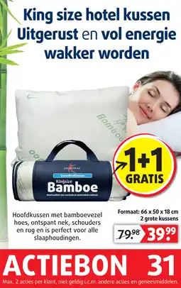 Lucovitaal King size Bamboe hotel kussen aanbieding