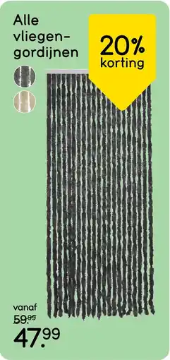 Leen Bakker Alle vliegengordijnen 20% korting aanbieding