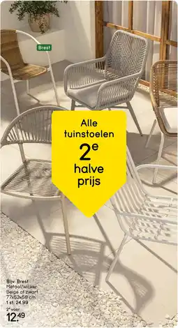 Leen Bakker Alle tuinstoelen 2e halve prijs aanbieding