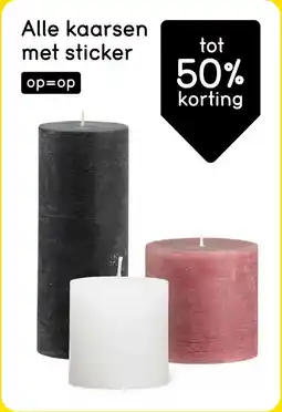 Leen Bakker Alle kaarsen met sticker tot 50% korting aanbieding
