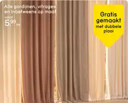 Leen Bakker Alle gordijnen, vitrages en inbetweens op maat gratis gemaakt met dubbele plooi aanbieding