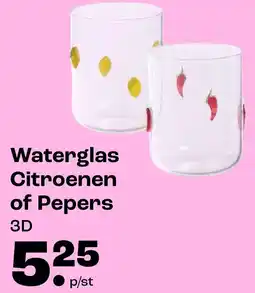 Kwantum Waterglas Citroenen of Pepers aanbieding