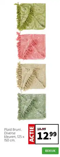 Intratuin Plaid Bruni. Diverse kleuren, 125 x 150 cm. aanbieding