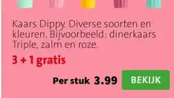 Intratuin Kaars Dippy. Diverse soorten en kleuren. Bijvoorbeeld: dinerkaars Triple, zalm en roze. aanbieding