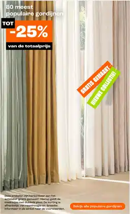 Kwantum 80 meest populaire gordijnen tot -25% aanbieding