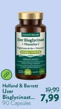 Holland & Barrett IJzer Bisglycinaat 20mg + Vitamine C 100mg aanbieding