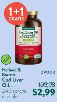 Holland & Barrett Cod Liver Oil (Levertraan) 1000mg aanbieding