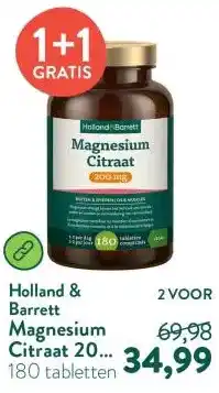 Holland & Barrett Magnesium Citraat 200 mg - 180 tabletten aanbieding