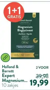 Holland & Barrett Expert Magnesium Bisglycinaat Vloeibaar 300 mg - 10 sachets aanbieding