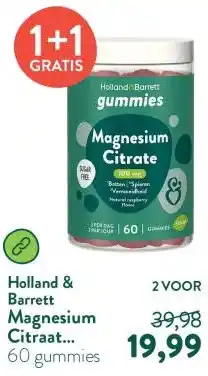 Holland & Barrett Magnesium Citraat Gummies 100mg - 60 gummies aanbieding