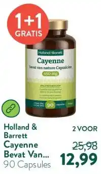 Holland & Barrett Cayenne Bevat Van Nature Capsaïcine 450mg aanbieding
