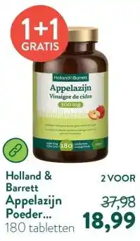 Holland & Barrett Appelazijn Poeder 300mg - 180 tabletten aanbieding
