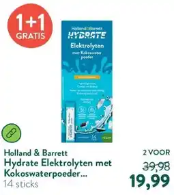 Holland & Barrett Hydrate Elektrolyten met Kokoswaterpoeder Ananassmaak - 14 sticks aanbieding