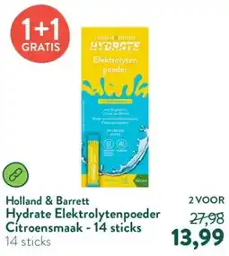 Holland & Barrett Hydrate Elektrolytenpoeder Citroensmaak - 14 sticks aanbieding
